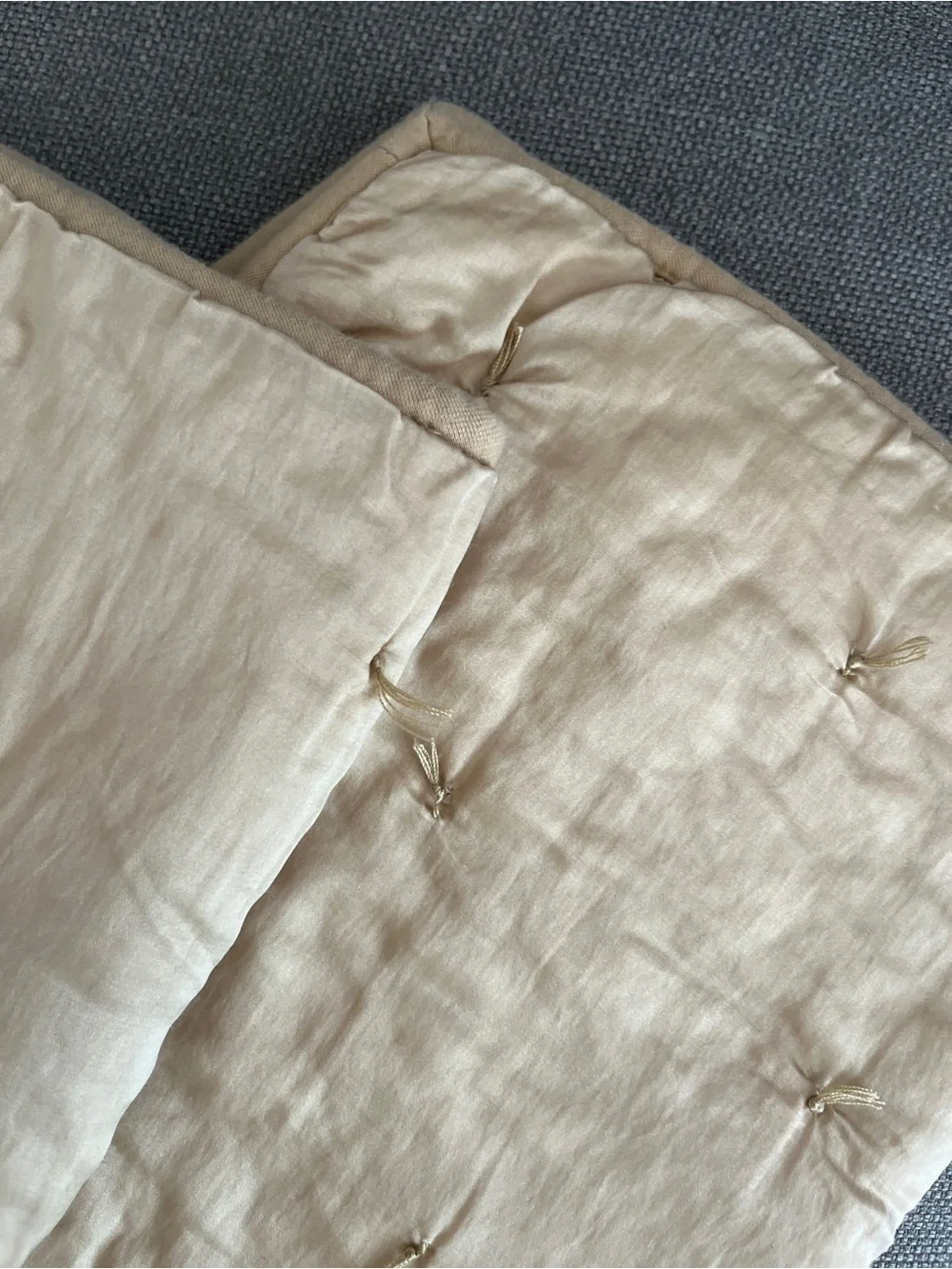 Pottery Barn Cotton & Silk Tufted Standard Shams – Set of 2 – Champagne